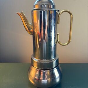 24 Karat gold plated 18/10 Stainless Steel Espresso Maker (Made in Italy)